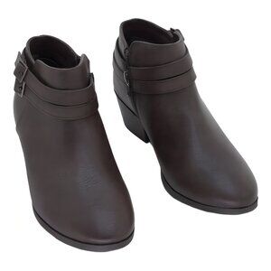 Style Co Willaa Belt Block Heel Booties Black Beauty 7W